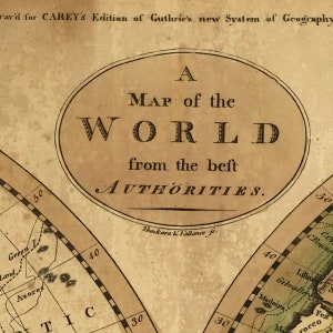 World Map Vintage Style Wall Art Print on Canvas Dark Academia Room ...