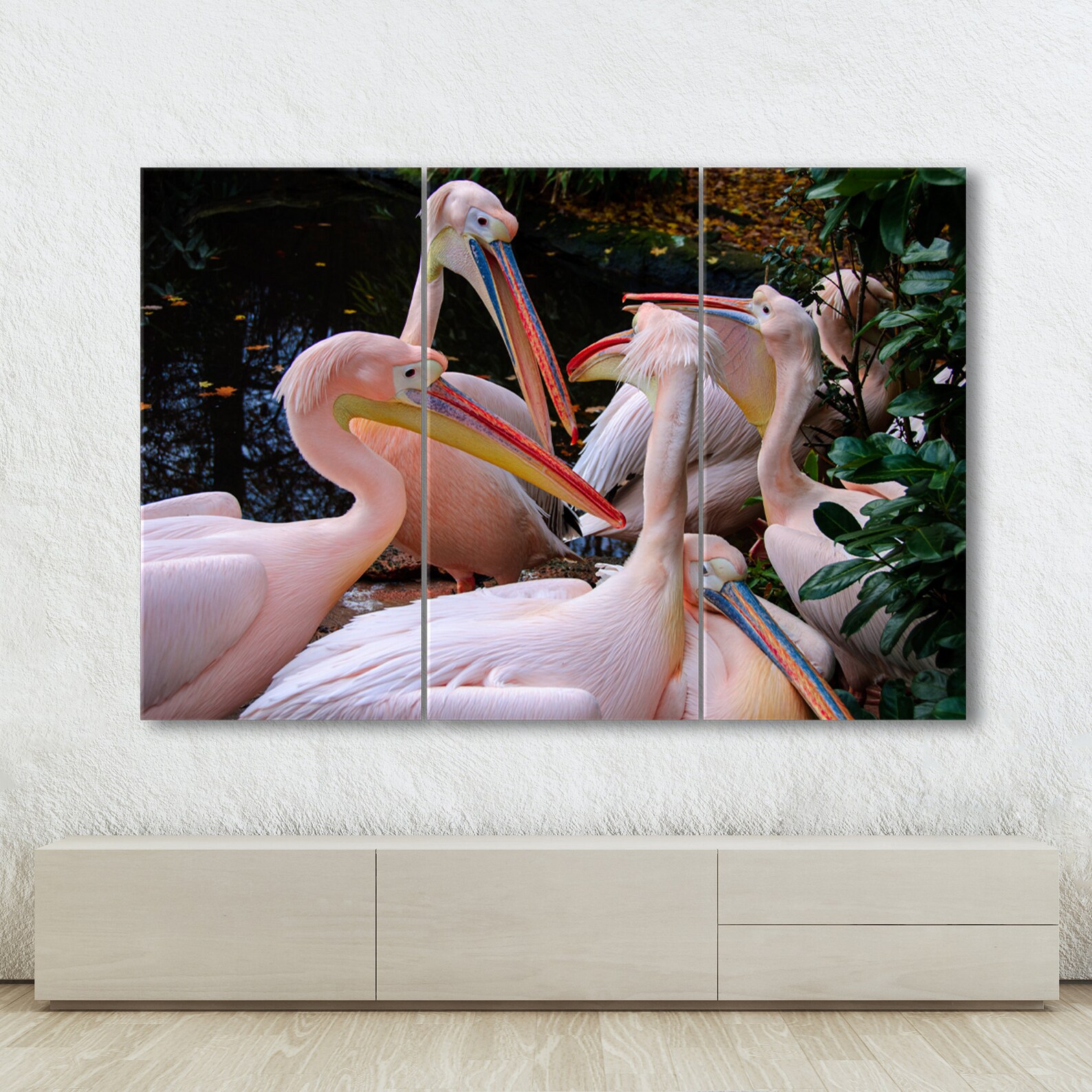 Pelican bird wall art home decor printed on canvas this Etsy