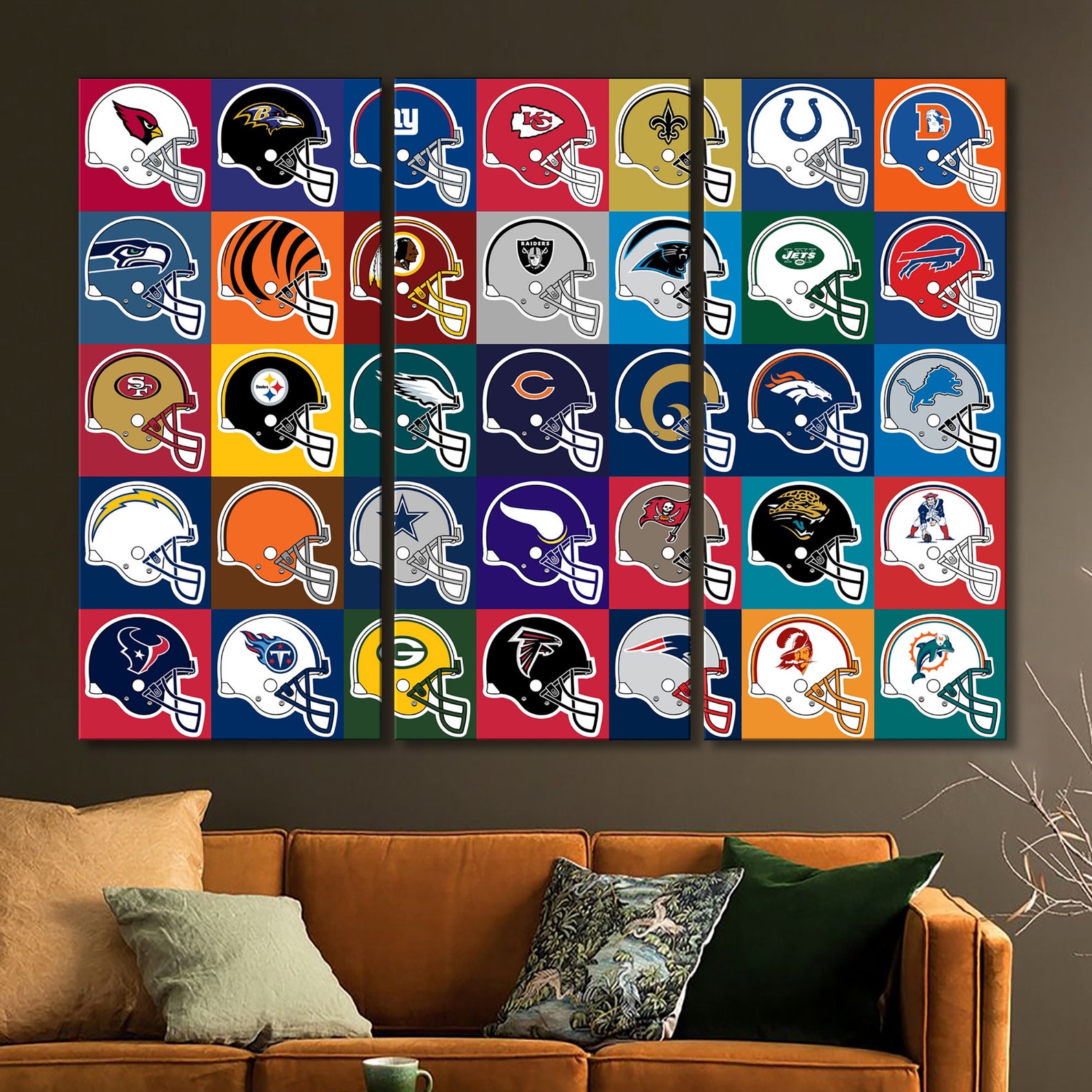Football Helmet Canvas Printable Extra Large Wall Art Print Unique Housewarming Gift Etsy