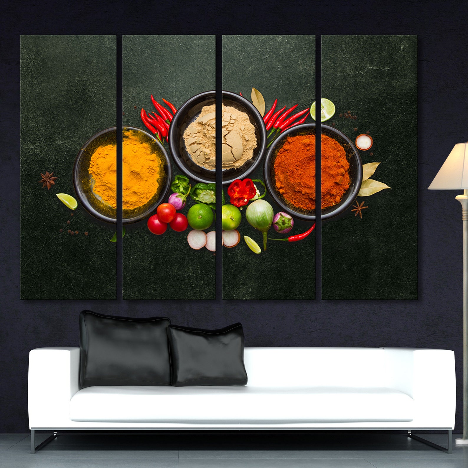Kitchen Spices decor dining room wall art extra large canvas Etsy
