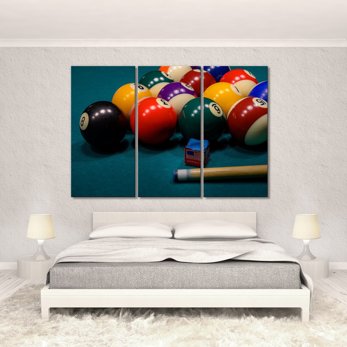 Decor Billiard room 5 panel canvas triptych wall art Wall Etsy
