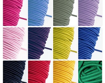 Blau Wolle Halle 10 Meter Gummiband super weich elastisch 3mm Durchmesser Rundgummi Kordel