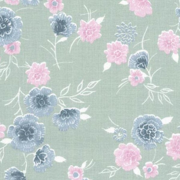75 cm REMNANT! SALE!! Westphalian fabrics Cardiff flowers pastel green cotton woven goods by the meter Oeko-Tex Standard 100 - 150 cm fabric width