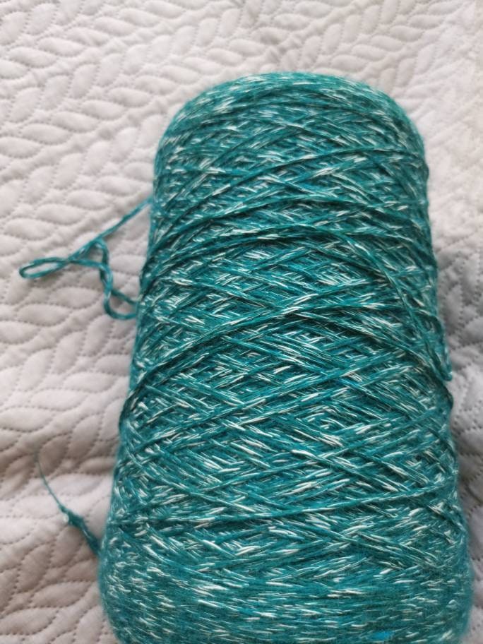 Merino Wool Cotton blend Yarn For Knitting on Cone Green & | Etsy
