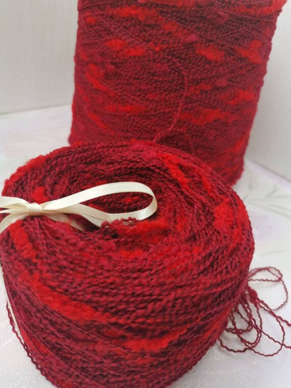 Red Novelty Knitting Crocheting Yarn Wool for Knitting, Fantasy Decorative  Yarn, Hand Knit Yarn on Cone 