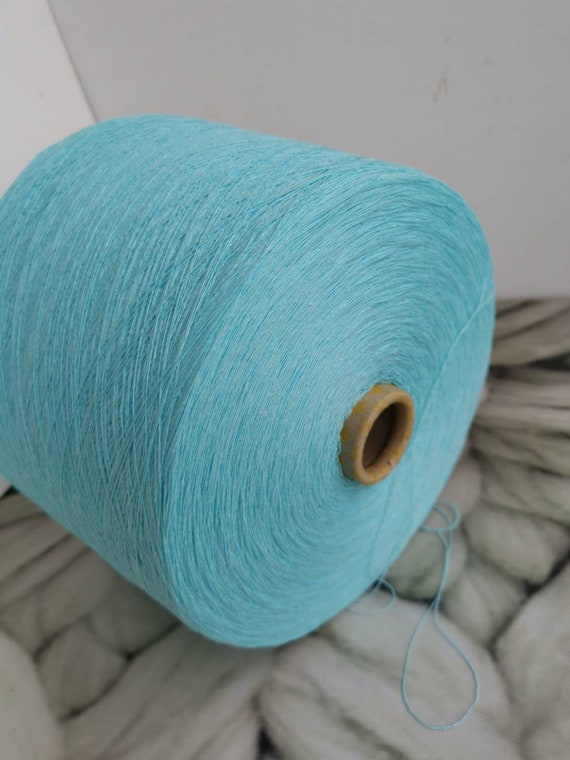 Sky Blue Cotton Yarn for Knitting Crocheting Machine Knitting