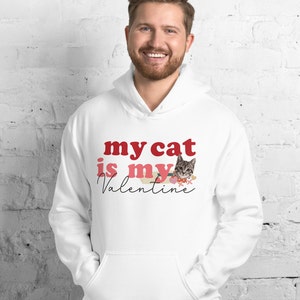 Personalised valentines day hoodie, cat owner sweatshirt