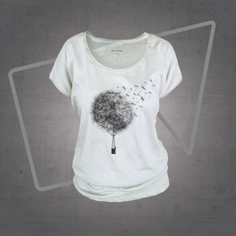 dandelion hot air balloon shirt, wildflower shirt, dandelion air balloon surreal abstract drawing hoodie, valentines gift shirt image 4