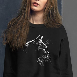 cat hoodie, cute cat drawing sweatshirt for cat lovers