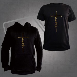 Christian hoodie,faith cross gold shirt, christianity, bible, church hoodie, cool believer gift