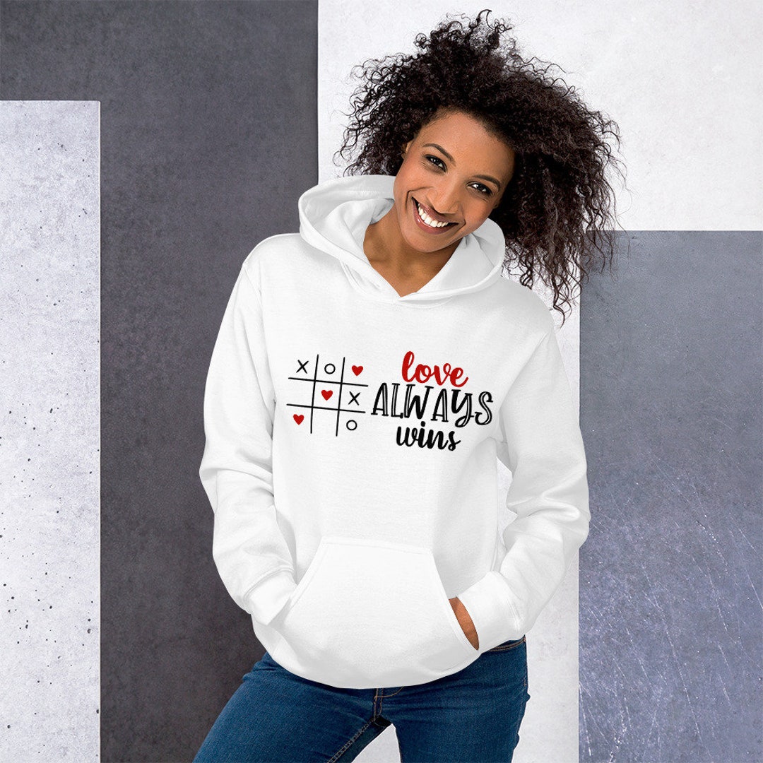 Valentines Day Xoxo Hoodie Love Always Wins Sweatshirt - Etsy