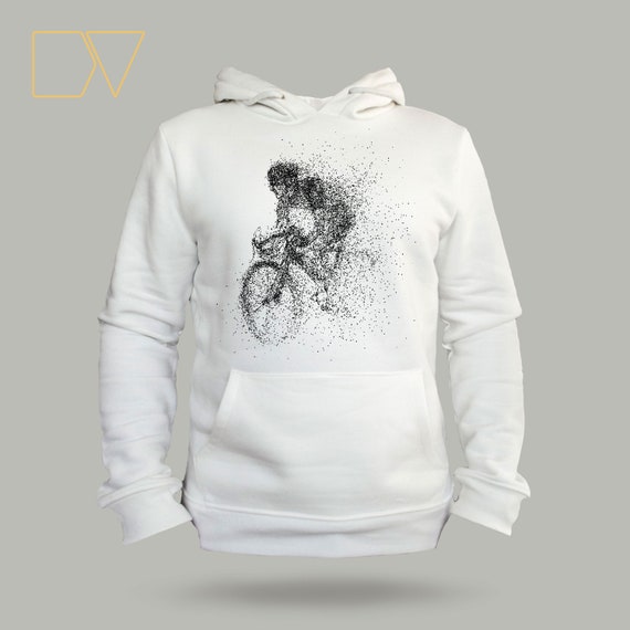[GRAVER]★SAW X X GRAVER★SAW SIGNATURE BICYCLE HOODIE Bicycle Hoodie, Hoodie for Mountain Bikers, White Hoodie for