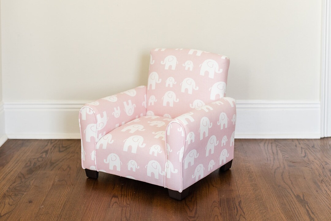 Personalized Child's Upholstered Rocking Chair / Chair Pink Elephants ...