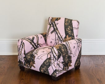 Personalized Child's Upholstered Rocking chair / Chair - Pink Camo