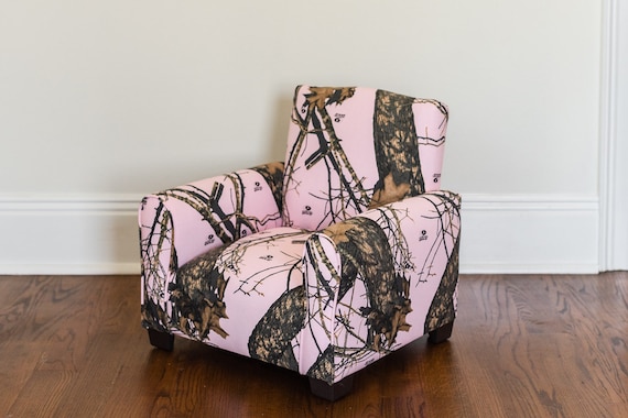 Personalized Child s Upholstered Rocking Chair Chair Pink Camo Etsy