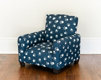 Personalized Child's Upholstered Rocking chair / Chair -Navy Paws
