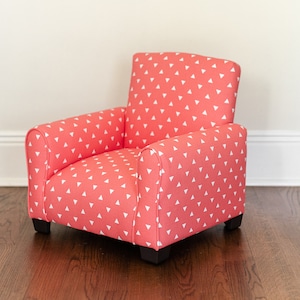 Personalized Child&#39;s Upholstered Rocking chair / Chair - Coral Triangles