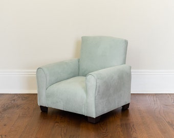 Personalized Child's Upholstered Rocking chair / Chair - Seafoam Suede