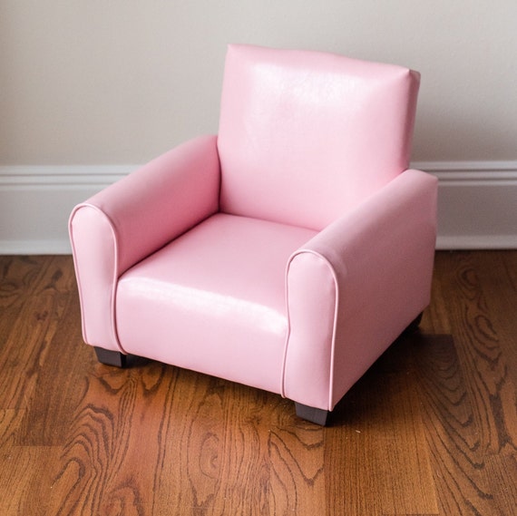 Child s Upholstered Rocking Chair Chair Pink Vinyl Etsy