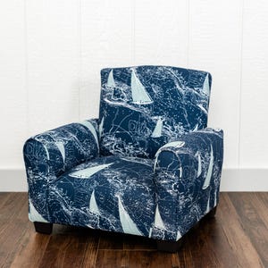 Personalized Kids Chair / Toddler Rocking Chair - Nautical Sailboats