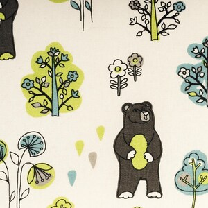 Personalisierter Kleinkind-Schaukelstuhl, Kinderstuhl mit Ottomane und Kissen - Bären- und Baumdruck Bild 14