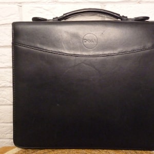 Borsa vintage Dell per laptop fino a 13", custodia impermeabile per laptop nera, vera pelle