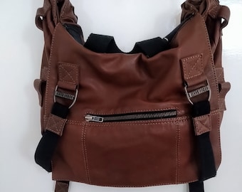 vintage en cuir souple Bikkembergs homme sac messager, brown sac crossbody, sac Messenger hommes, Cadeau pour lui.