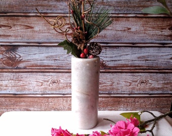 Vintage White Marble Vase: Minimalist Home Decor