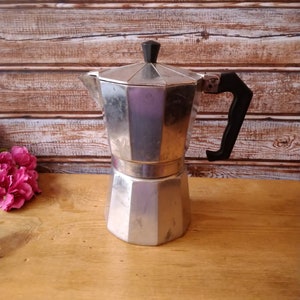 ART DECO Pedestal Aluminium Stove Top Percolator Coffee Pot