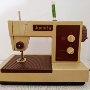 Vintage collectible toy sewing machine PIKO, Mini sewing machine - &quot;Juanita&quot;, Plastic German sewing machine.
