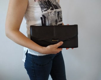 Envelope clutch, Leather purse,  Leather envelope,  Vintage purse, Gift for her.