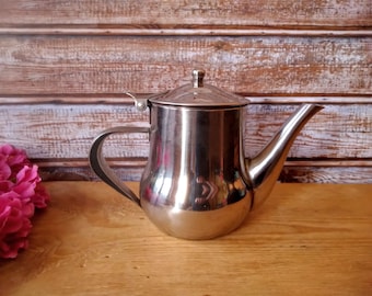 Mały czajnik ze stali nierdzewnej w stylu vintage: czajnik na płytę kuchenną, 0,7 l