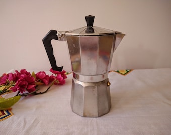 Vintage Aluminum Stovetop Moka Pot - Espresso Coffee Maker
