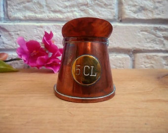 Vintage Copper Measuring Pitcher: 5 cl Bar Decor