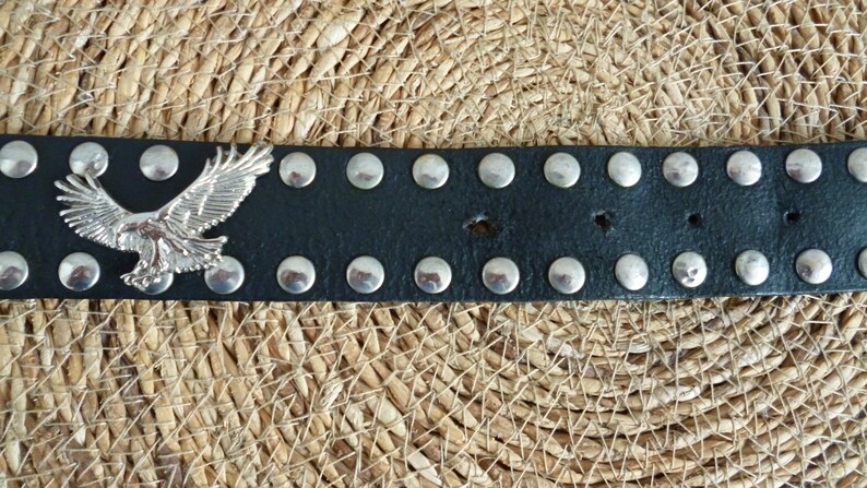 Vintage Black Western Cowboy Belt Fits 26-31 in / 66-79 cm