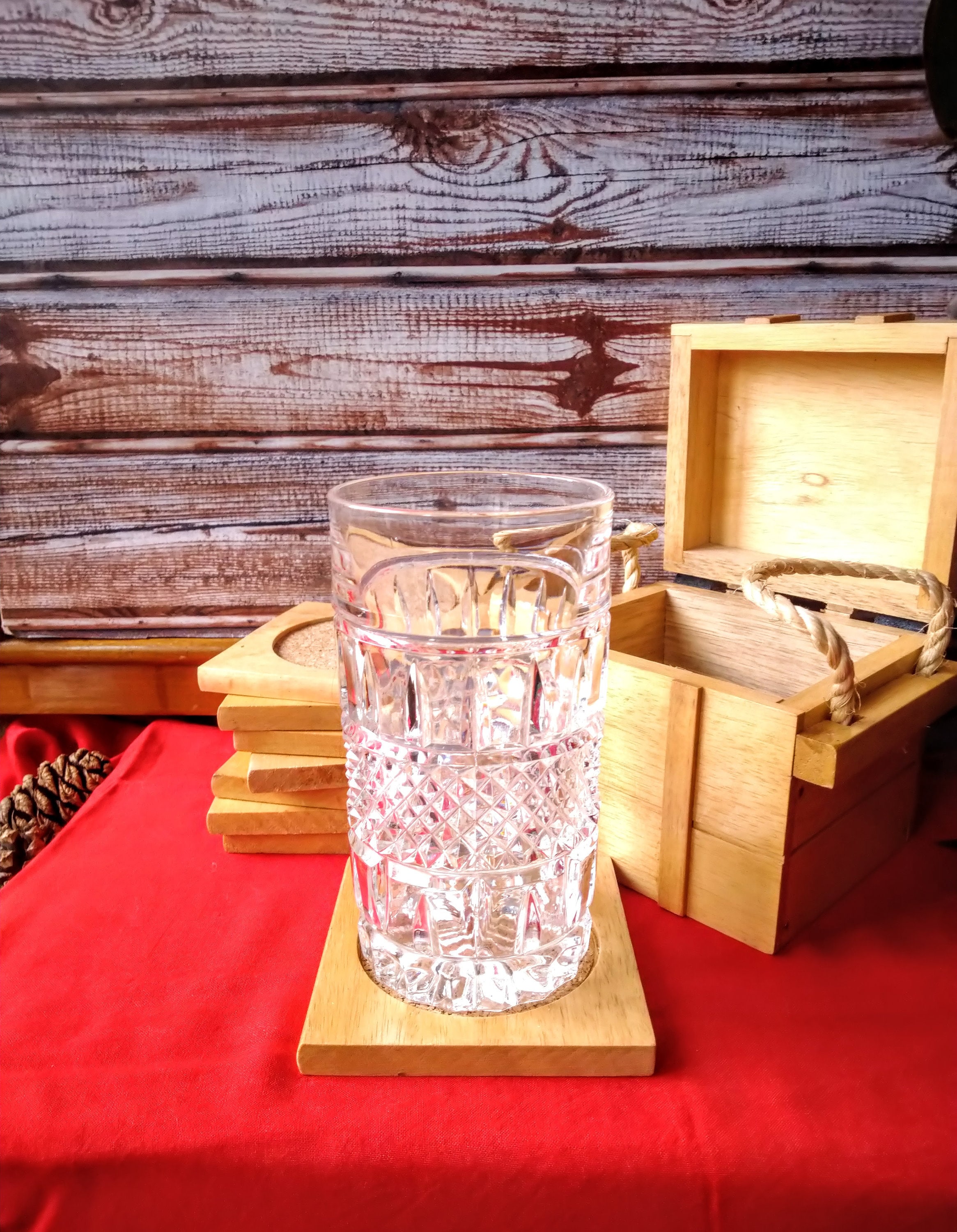 10 Sous-Verres En Bois 8x8 Cm - Design Unique - Protection Surfaces - Café, Thé, Boissons