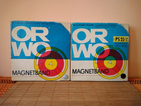 Vintage Reel to Reel Magnetic Record Tapes, Used Orwo Vintage