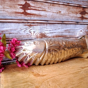 Vintage fish shaped tin mold, Fish cake pan, 3D mold, Mold, Pie pan, Pie tin, Baking accessories, Baking gift.