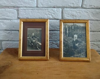 Vintage set of small framed photos of young boy, Vintage photos,  Black and white photos, Vintage decor.