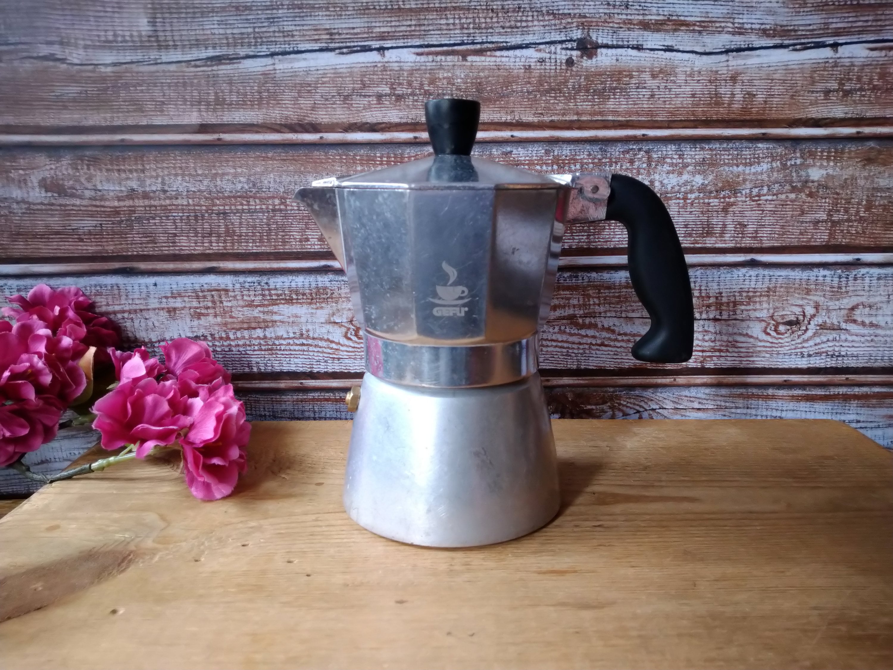 Vintage Stovetop Coffee Maker Gefu, Moka Pot, Metal Coffee Percolator,  Espresso Pot, Stovetop Espresso. 