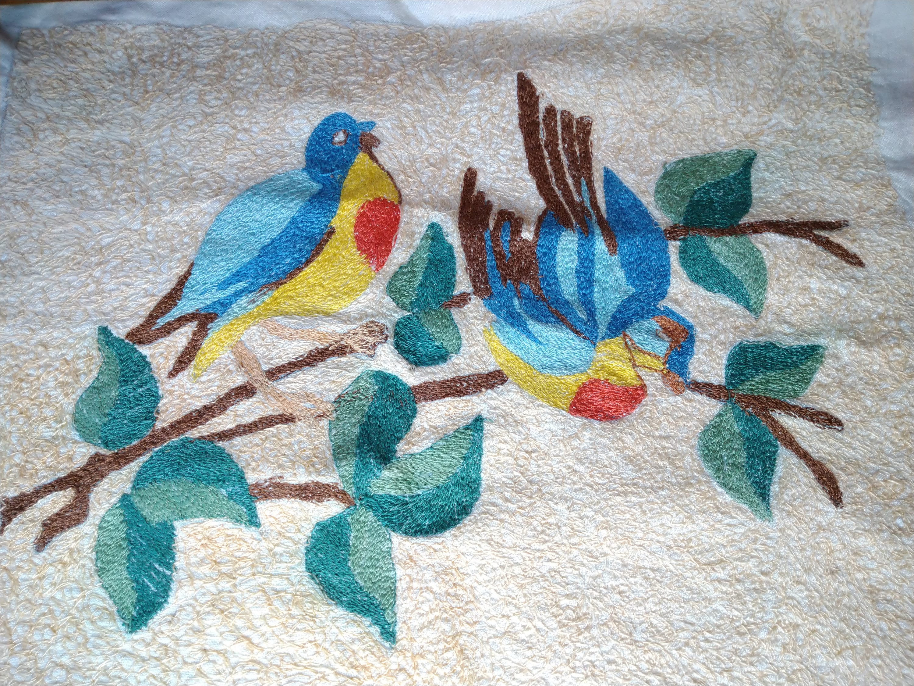 Vintage Handmade Tapestry Birds Gobelin, Goblen Not Framed Needlepoint ...