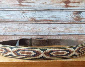 Vintage Womens Size L Brown Embossed Leather and Twine Woven  display picture 3