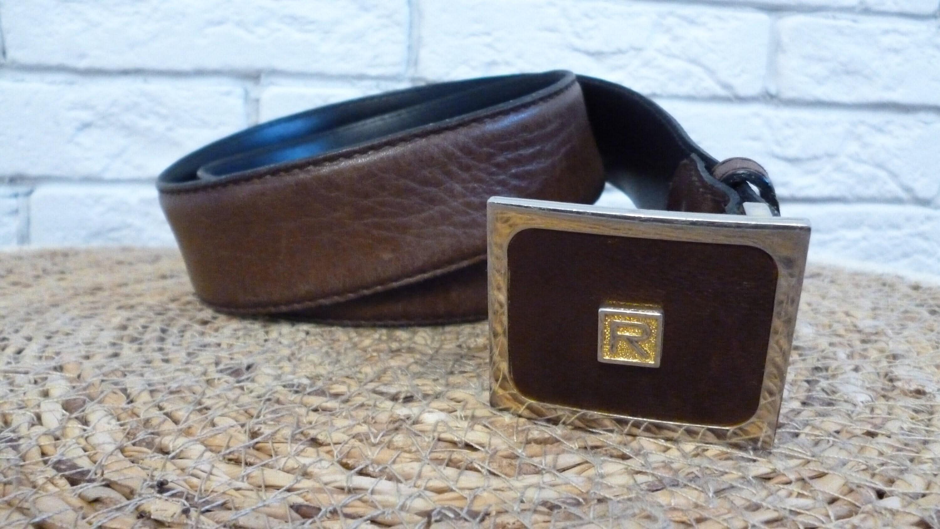 Letter brown belt Personalized 2 Letters Belt main image 3
