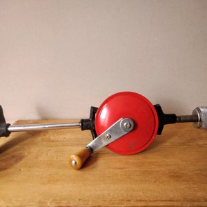 Vintage Doppel Pinion Handbohrmaschine: Metall & Holz, Handyman Geschenk