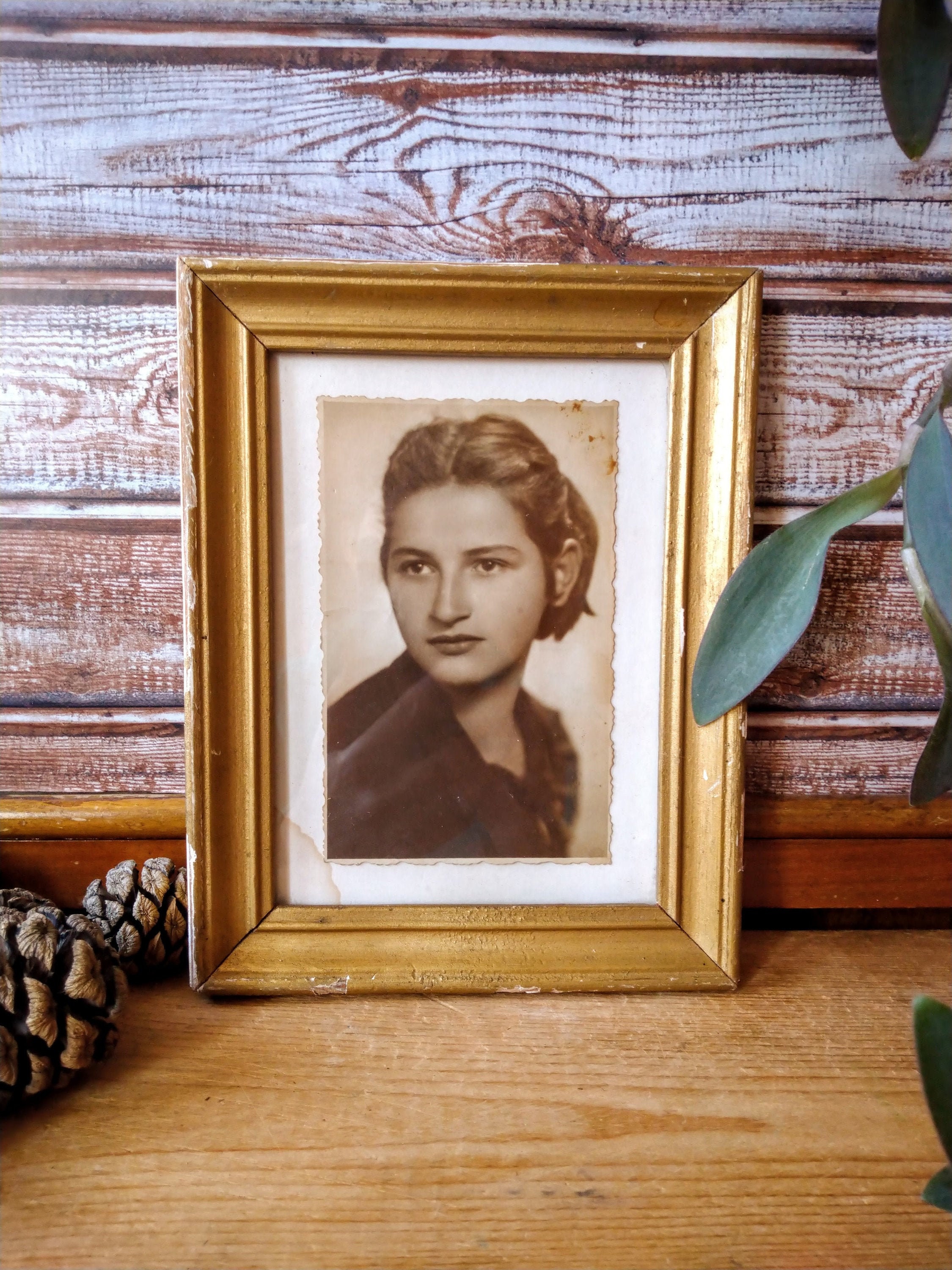 Vintage mid-century framed photo of young girl, Vintage photos,  Black and white photos, Vintage decor.