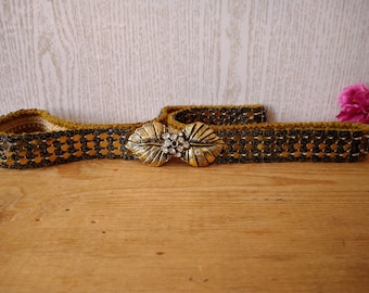 Women’s Vintage Silver Tone Coin Stretch Belt 80s Shiny Disc Metal Cincher Belt Women main image 3