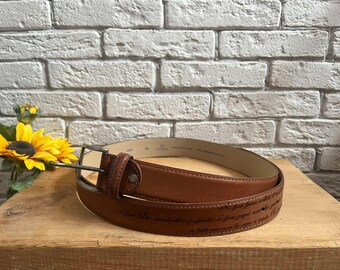 Express Genuine Leather Made in Italy Gold Squares Belt SZ M 
