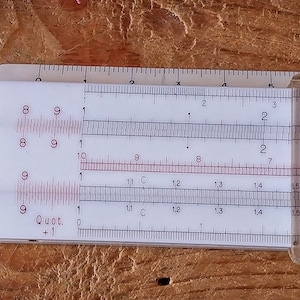 Righello logaritmico francese d'epoca RAPHOPLEX Brevete S.G.D.G. in custodia, righello calcolatore, righello per ingegneria, regalo per ingegneria.