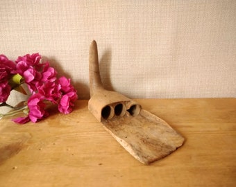 19th Century Bulgarian Swap Hook - Hand Carved Wooden Harvest Tool, Primitive Decor