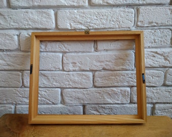 Marco de fotos de madera vintage: decoración minimalista para colgar en la pared